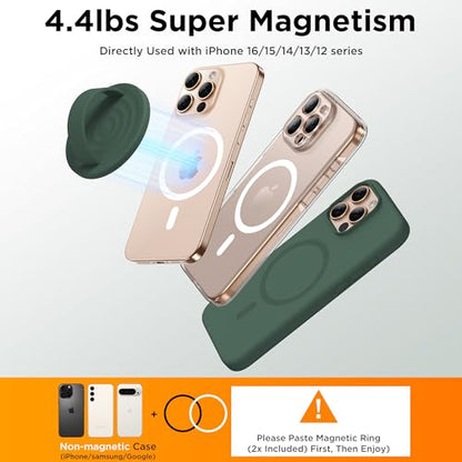 Magnetic Phone Grip for MagSafe, Silicone Ring Grip, Alpine Green - color: Alpine Green