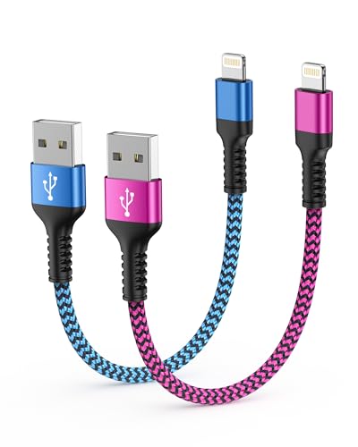 Short iPhone Charger Cord, 1FT/2Pcs USB A to Lightning Cable Fast Charging - size: 1FT