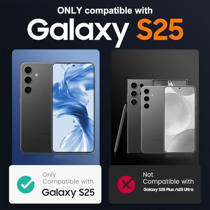 Designed for Samsung Galaxy S25 Case, Built in Hidden Kickstand Military Grade Drop Protection Never Yellowing Slim Thin Phone Case for Galaxy S25 Case 6.2"- Crystal Clear - color: Clear