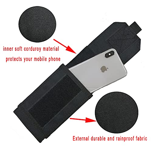 Universal Tactical Molle Phone Pouch Cellphone Holder | Mobile Holster Belt Smartphone Pouch for iPhone 17 Pro Max/Air/17 Pro/ iphone17/16 /15 /14 /13/12 Pro Max/iphone 16/15/14Plus - color: BLACK