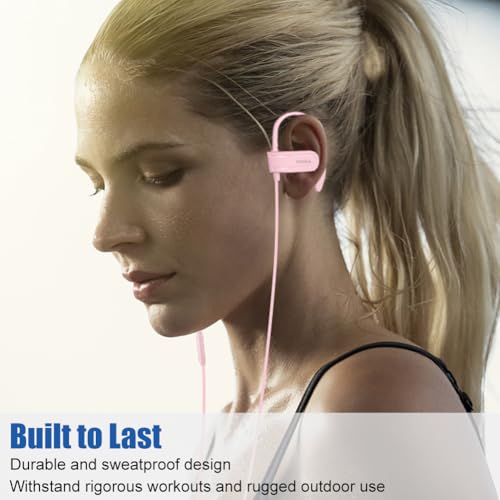 Joysico Wired Over Ear Earbuds Headphones with Mic and Volume Control Pink