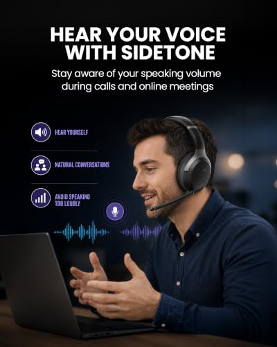 Avantalk Aria Podio 3 Wireless Headset with Mic for Work, PC and Phone Calls