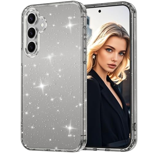 Glitter Case for Samsung Galaxy A16 5G Case, Bling Glitter Shockproof Phone Case for Galaxy A16 Case, Anti-Yellowing Clear Glittering Protective Case for Women and Girls (Black) - color: Black, size: A16