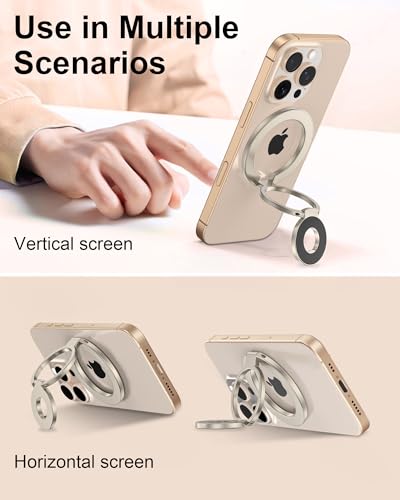 iPhone 17ProMax Portable Magnetic Phone Ring Holder MagSafe Phone Kickstand - color: Gold