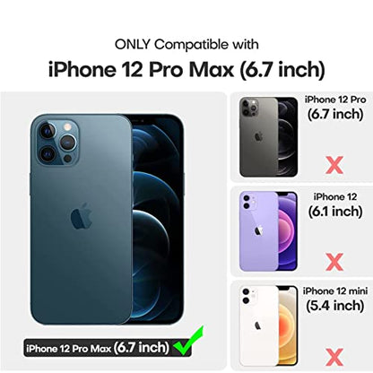 Battery Case for iPhone 12 Pro Max (6.7 inch) ,Upgraded12000mAh Rechargeable Portable Protective Extended Charger Case Wireless Charging Compatible with iPhone 12 Pro MaxCharging Cover & Carplay-Black - size: iPhone 12 Pro Max (6.7 inch)