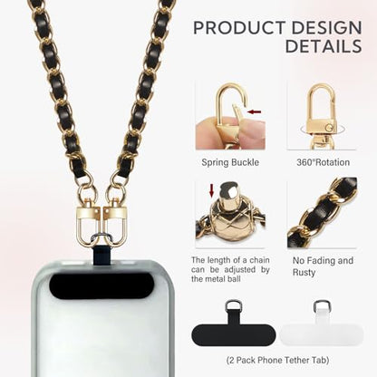 Phone Crossbody Chain, Universal Crossbody Patch Phone Lanyards, AdjustableMultifuctional Compatible with Most Smartphones, Phone lanyard, Anti theft（adjustable-pink） - color: Adjust-pink