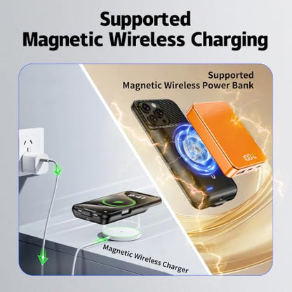 New 10000mAh Rechargeable Portable Battery Case with Wireless Charging Case Extend Battery Pack Charger Cover Compatible for iPhone 15 Pro Max (6.7 inch) Black - size: iPhone 15 Pro Max