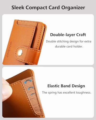 ONETOP for MagSafe Wallet,Magnetic Phone Wallet with 5 Card Slots,Brown | 1-12 Cards/Cash Holder for iPhone 17/16/15/14/13/12 Series,Detachable Wallet Stick-On Back,PU Leather RFID Blocking Kickstand - color: Brown