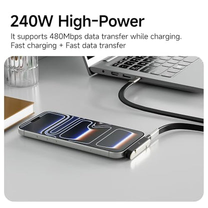 NKV 240w Stand Data Cable Invisible Foldable Holder Charger Cable - style: Orange, Data Cable Set