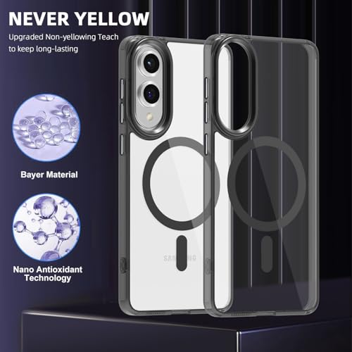 Lunivop for Samsung Galaxy s25 Edge Case Hard [Compatible with Magsafe Wireless Charging] Yellowing Resistant Magnetic Cover Clear para S 25 Edge 6.7 '' 5G 2025 Rugged Best Phone Cases Black - color: Black, size: Compatible with Samsung Galaxy S25 Edge