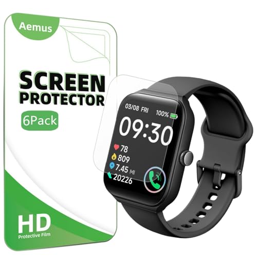 Screen Protector Compatible for TOOBUR IDW16 Smart Watch 1.95" (6 PACK) Flexible Full Coverage TPU Film Compatible for OCTANDRA SmartWatch