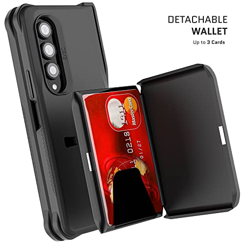 Ghostek Exec Wallet Case for Galaxy Z Fold 4 with Magnetic Credit Card Holder, Hinge Protection, Wireless Charging, 7.6" Screen (Black) - color: Black, size: Galaxy Z Fold 4