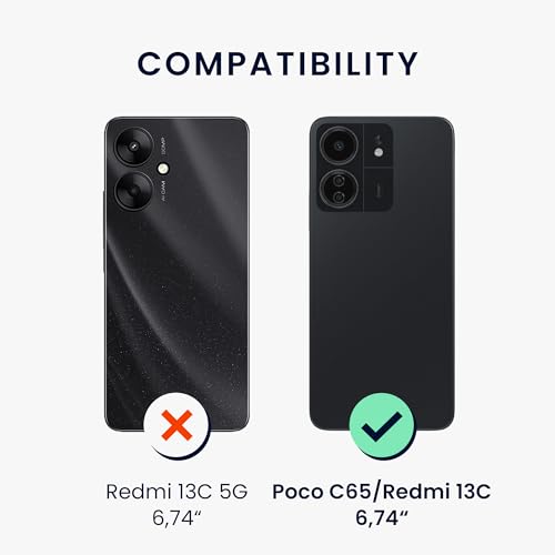 kwmobile Case Compatible with Xiaomi Poco C65 / Redmi 13C Case - Protective Slim TPU Cover with Soft Matte Finish - Neon Pink - color: neon pink