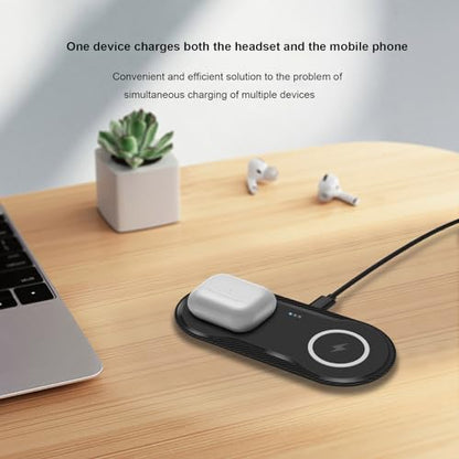 Wireless Charging Pad, 30W Dual Wireless Charging Pad Compatible with iPhone 15 14 13 12 XR,Galaxy S24 S23 S22 S10,Google Pixel 8 7 6,for AirPods Pro 3 2,Galaxy Buds and More.(Adapter Included)