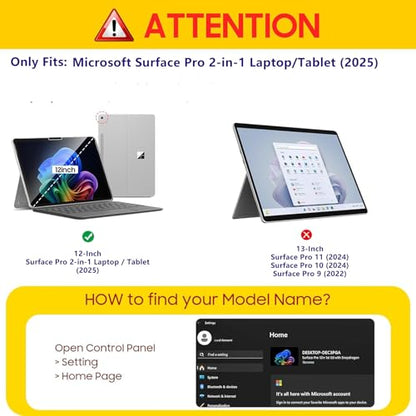 ProCase Privacy Screen Protector for Surface Pro 12 Inch 2025, Anti-Spy Tempered Glass Film Guard for 12" Surface Pro 2025 Release (Pack of 2) - size: 12" PRO 12 (Pack of 2)