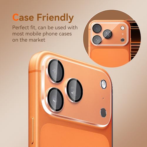 Camera Lens Protector for iPhone 17 Pro Max 6.9",9H Tempered Glass，Ultra HD, Scratch Resistance Easy to Install，Case Friendly， 3-Pack - size: iPhone 17 pro max