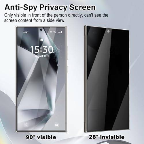 Screen Protector for Samsung Galaxy S24 Ultra 3 Pack | Privacy Tempered - color: Galaxy S24 Ultra