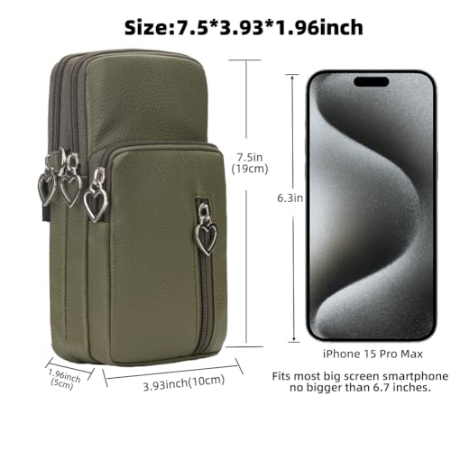 Small Crossbody Bag for Women - Mini Phone Purses with Crossbody Strap and Wallet - Nylon Arm Bag - color: Z-green