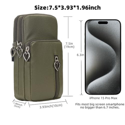 Small Crossbody Bag for Women - Mini Phone Purses with Crossbody Strap and Wallet - Nylon Arm Bag - color: Z-green