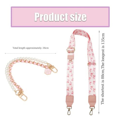 Phone Strap with Zippered Pouch, Clip and Go Strap for Phone with Wallet Crossbody, Adjustable Crossbody Phone Strap-1 - color: Bow White