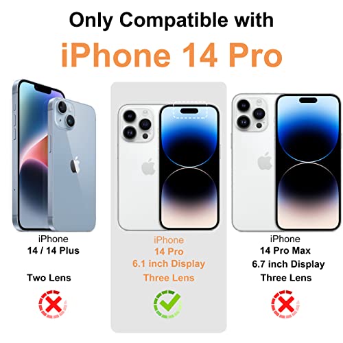 for iPhone 14 Pro Crystal Clear Card Case, [Slim & Protection][Up to 2 Cards] Anti-Yellowing Flexible TPU Wallet Case with Card Holder for iPhone 14 Pro 6.1" 2022 - size: iPhone 14 Pro