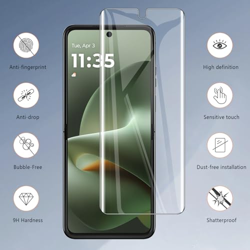 3-Pack Screen Protector for Motorola Moto Razr+ Plus 2026 Flexible TPU Film, HD Clear Bubble-Free Self-Healing, Support Fingerprint Unlock Protective Cover Film for Moto Razr Plus 2026 - size: Motorola Razr+ Plus 2026