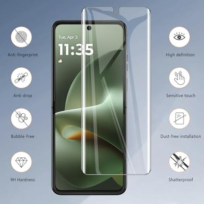 3-Pack Screen Protector for Motorola Moto Razr+ Plus 2026 Flexible TPU Film, HD Clear Bubble-Free Self-Healing, Support Fingerprint Unlock Protective Cover Film for Moto Razr Plus 2026 - size: Motorola Razr+ Plus 2026