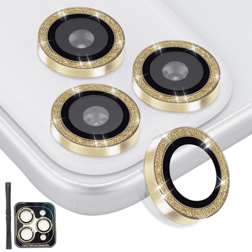 Camera Lens Protector for iPhone 17 Pro/17 Pro Max, Glitter Gold - color: Glitter Gold