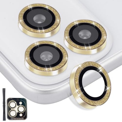 Camera Lens Protector for iPhone 17 Pro/17 Pro Max, Glitter Gold - color: Glitter Gold