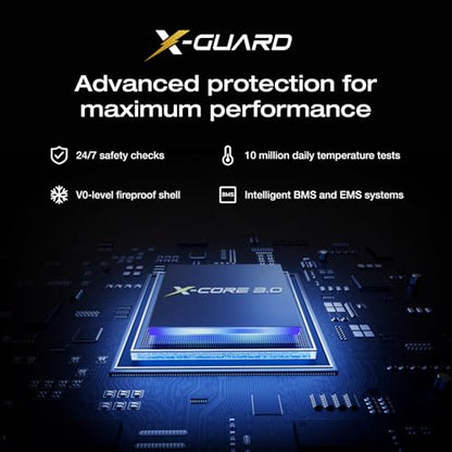 EF ECOFLOW Rapid Pro X Power Bank, 27650mAh 4-Part with 300W Output, Portable Charger with 140W Built-in Cable, for MacBook, iPhone, Laptops, and More - color: Dark Black