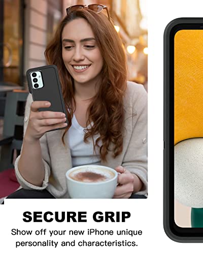 AICase for Galaxy A13 5G Case, Heavy Duty Drop Protection Full Body Rugged Shockproof/Dust Proof Military Protective Tough Durable Phone Cover for Samsung Galaxy A13 5G (Black/Belt Clip) - color: Black with Belt Clip