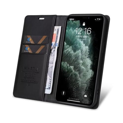 Caseurban Compatible with iPhone 11 Pro Wallet Case PU Leather Flip Folio Case with Card Holder Magnetic Closure Shockproof Protective Phone Cover Black - color: Black, size: iPhone 11 Pro