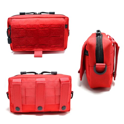 Tactical Molle Admin Pouch Compact Utility EDC Tool Bag Phone Pouches Fanny Waist Pack Bag Belt Pouch Small First Aid Kit - color: Red New