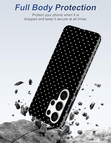 Magnetic Polka Dot Case for Samsung Galaxy A16 5G, Black | Compatible with MagSafe, Cute Dots Aesthetic Design, Soft TPU and Hard PC Protective Phone Cover for Women Girls - color: Black Polka Dot