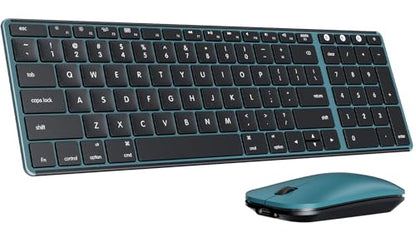 seenda SKM64-2 Bluetooth Keyboard and Mouse Combo for Mac, MacBook and iPad - color: Black & Blue