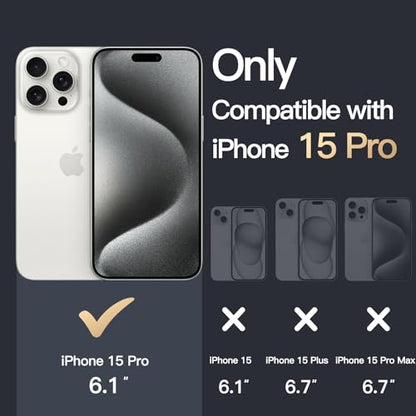 JETech Case for iPhone 15 Pro 6.1-Inch, Non-Yellowing Shockproof Phone Bumper Cover, Anti-Scratch Clear Back (Clear) - color: Clear, size: iPhone 15 Pro