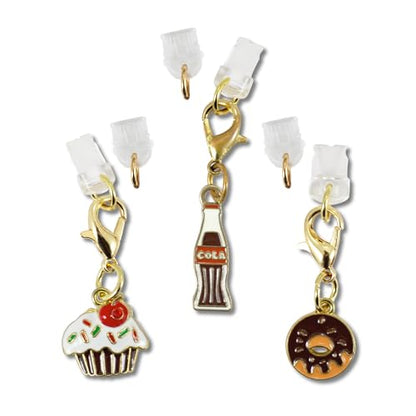 Sonix Dust Plugs - USB C + Lightning Compatible - Enamel Charging Port Charms (3 Pack) - Sweets - Soda, Donut, Cupcake - color: Sweets
