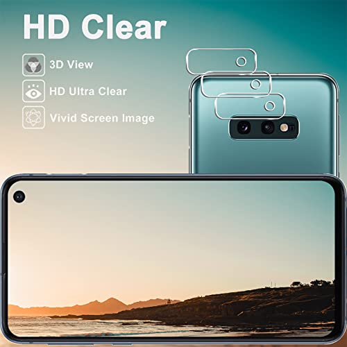 [3+3 Pack] Galaxy S10e Screen Protector + Camera Lens Protector, HD Tempered Glass Film, 9H Hardness, Scratch Resistant, Easy Installation, Bubble Free, Screen Protector for Samsung Galaxy S10e