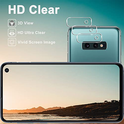 [3+3 Pack] Galaxy S10e Screen Protector + Camera Lens Protector, HD Tempered Glass Film, 9H Hardness, Scratch Resistant, Easy Installation, Bubble Free, Screen Protector for Samsung Galaxy S10e