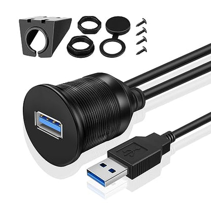 TNP USB Flush Mount Extension Cable for Car Dashboard, Male-Female, 6FT - size: 6FT