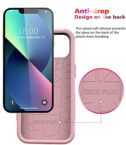Diverbox for iPhone 13 Case [Shockproof] [Dropproof] [Dust-Proof],Heavy Duty Protection Phone Case Cover for Apple iPhone 13 (Pink) - color: 13-Pink