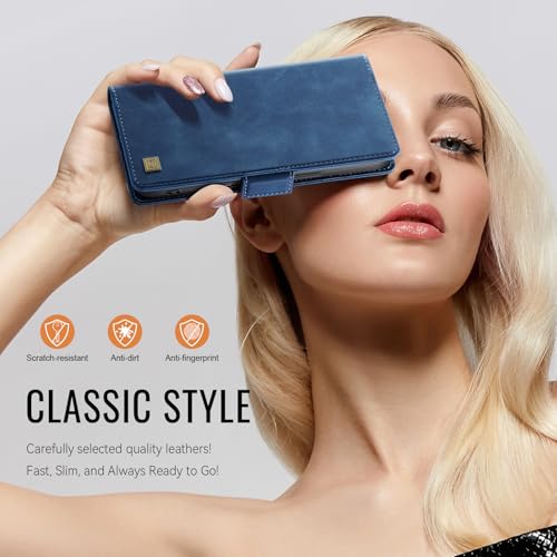 Wallet Case for Samsung Galaxy S25 Ultra 6.9'' RFID Blocking Credit Card Holder Magnetic Closure Kickstand PU Leather Flip Phone Case Shockproof TPU Inner Protective Cover Blue - color: Blue, size: Samsung Galaxy S25 Ultra