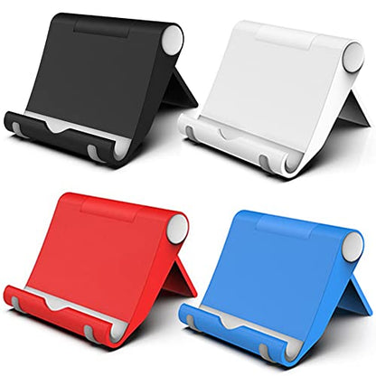 4Pcs Cell Phone Stand Holder for Desk Adjustable Compatible with iPhone 14 13 12 11 8 Pro Max SE XS XR Plus Samsung Galaxy Note20 S20 S10 S9 S8 Cell Phone Holder Foldable (4 Color) - color: 4 Color
