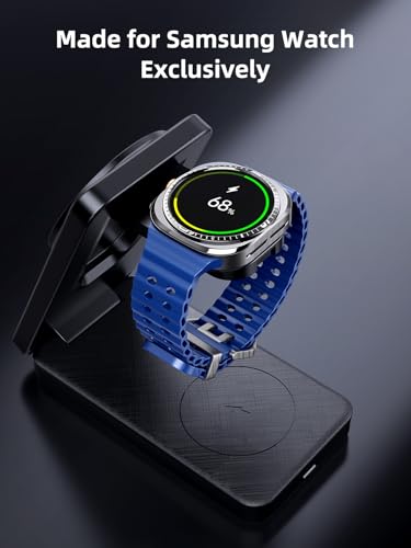 3 in 1 Magnetic Wireless Charger for Samsung, Foldable Android Charging Station for Galaxy S26/S25 Ultra /S24/Z Fold 7/Flip 7, Magnetic Watch Charger Stand for Galaxy Watch Ultra 8/7/Buds 3 for Travel