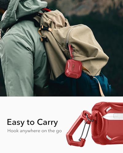 ESR for AirPods 5/4 Case, Compatible with MagSafe, Drop-Proof Lock, Red - color: Red, size: AirPods 5&4 Case
