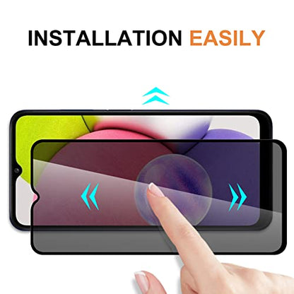 [2+2 Pack] Privacy Screen Protector for Samsung Galaxy A03S/A02S with Camera Lens Protector, Anti-Spy Screen Protector Tempered Glass 9H Hardness Compatible with Samsung Galaxy A03S/A02S 6.5-Inch (US - size: Samsung Galaxy A03S/A02S 6.5 inches