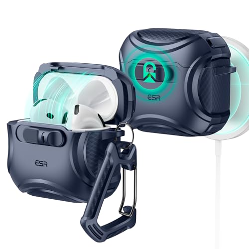ESR for AirPods 5/4 Case, Compatible with MagSafe, Drop-Proof Lock, Blue - color: Blue, size: AirPods 5&4 Case