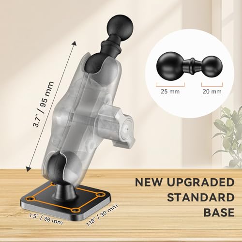 OHLPRO 4" Aluminum Arm Tablet Mount for Truck - Heavy Duty Drill Base Car Tablet Holder Compatible with iPad Samsung Tab 5"-13" Tablets and Phones, for Dashboard/Wall/Business/Desktop, etc. - size: 4" Aluminum Arm