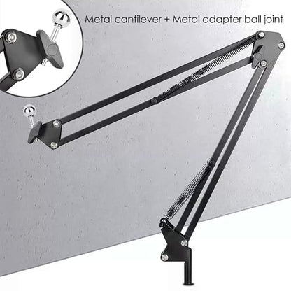 Tablet Holder for Bed, Flexible Long Arm Clamp Clip Stand for Desk Table Kitchen Game, Gooseneck Tablet Stand Holder, Foldable Adjustable - Black (Base - 2 Hole Positions) - size: Base - 2 Hole Positions