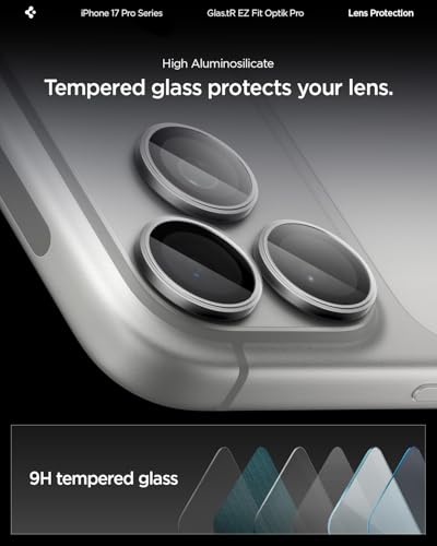 Spigen Camera Lens Protector for iPhone 17 Pro Max / 17 Pro - Gray - color: Gray